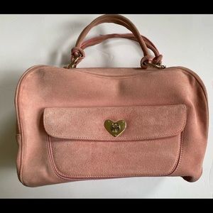 Escada pink Suede purse tote satchel